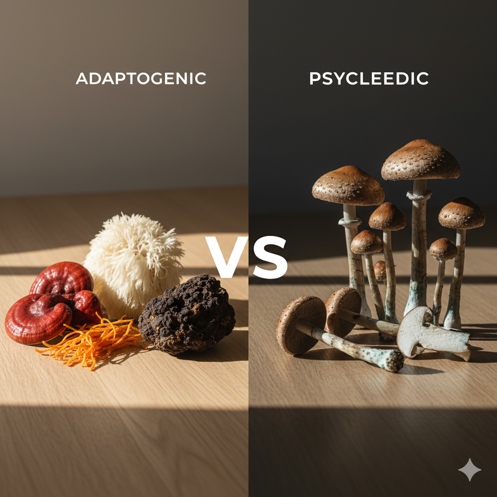 Champignons adaptogenes vs champignons hallucinogenes