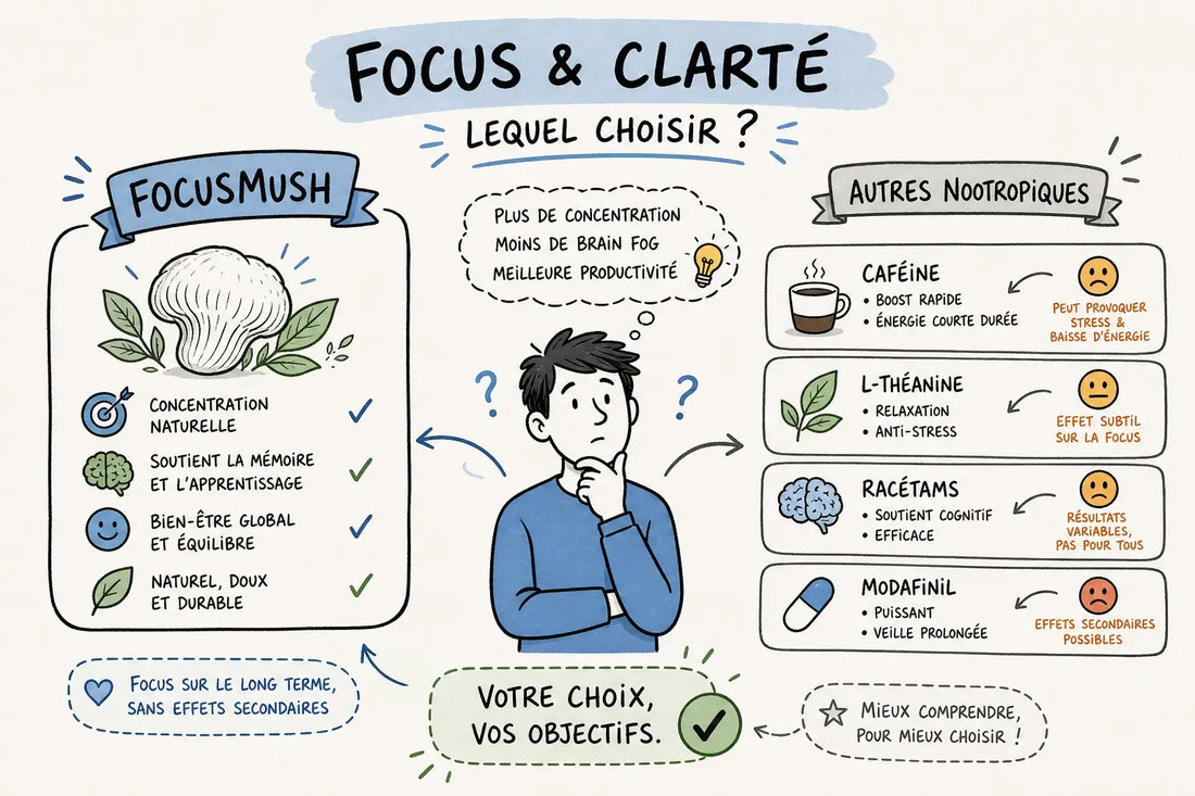 FocusMush face aux autres nootropiques : lequel choisir ?