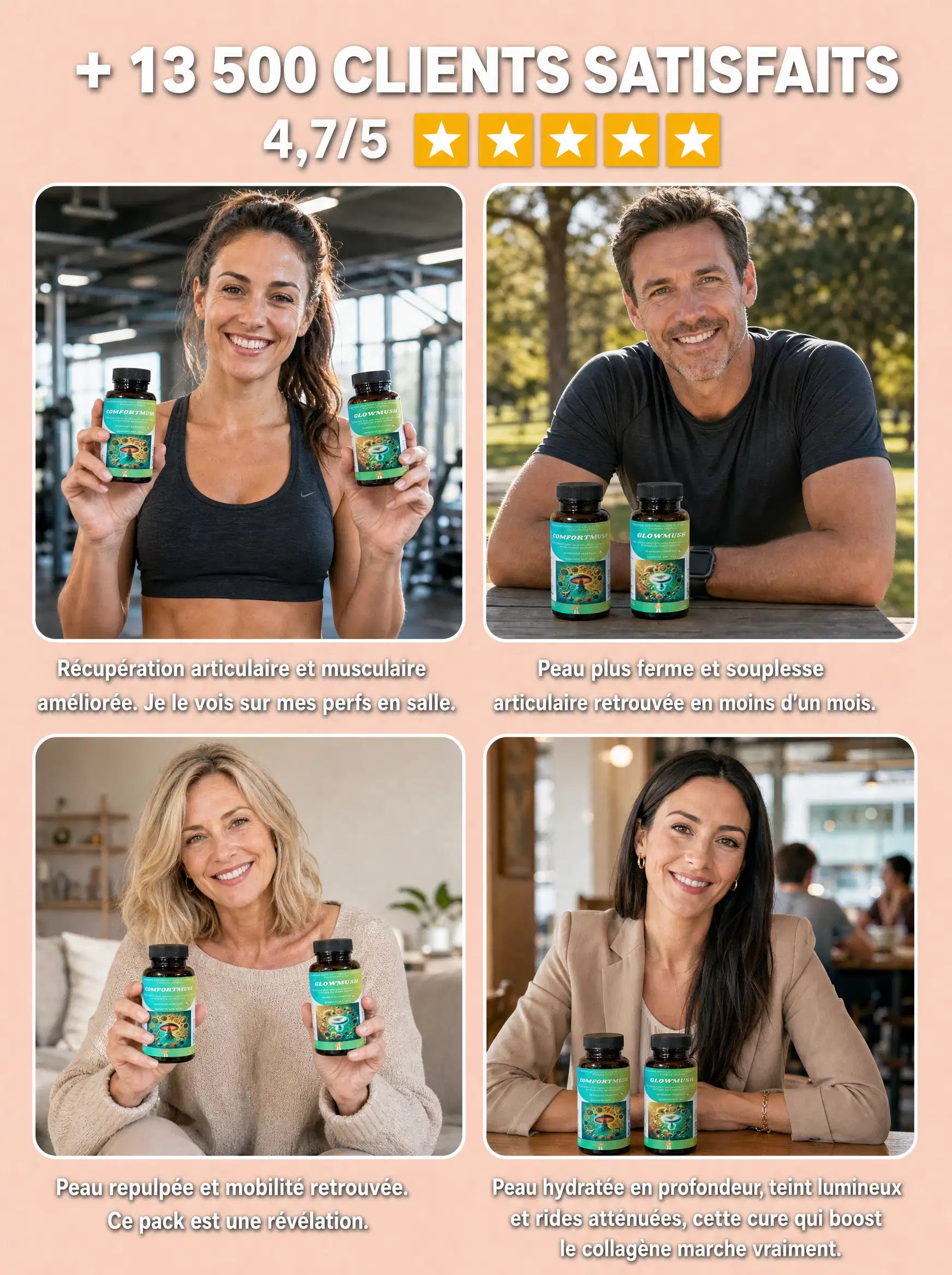 Témoignages de clients satisfaits du Pack Collagène+