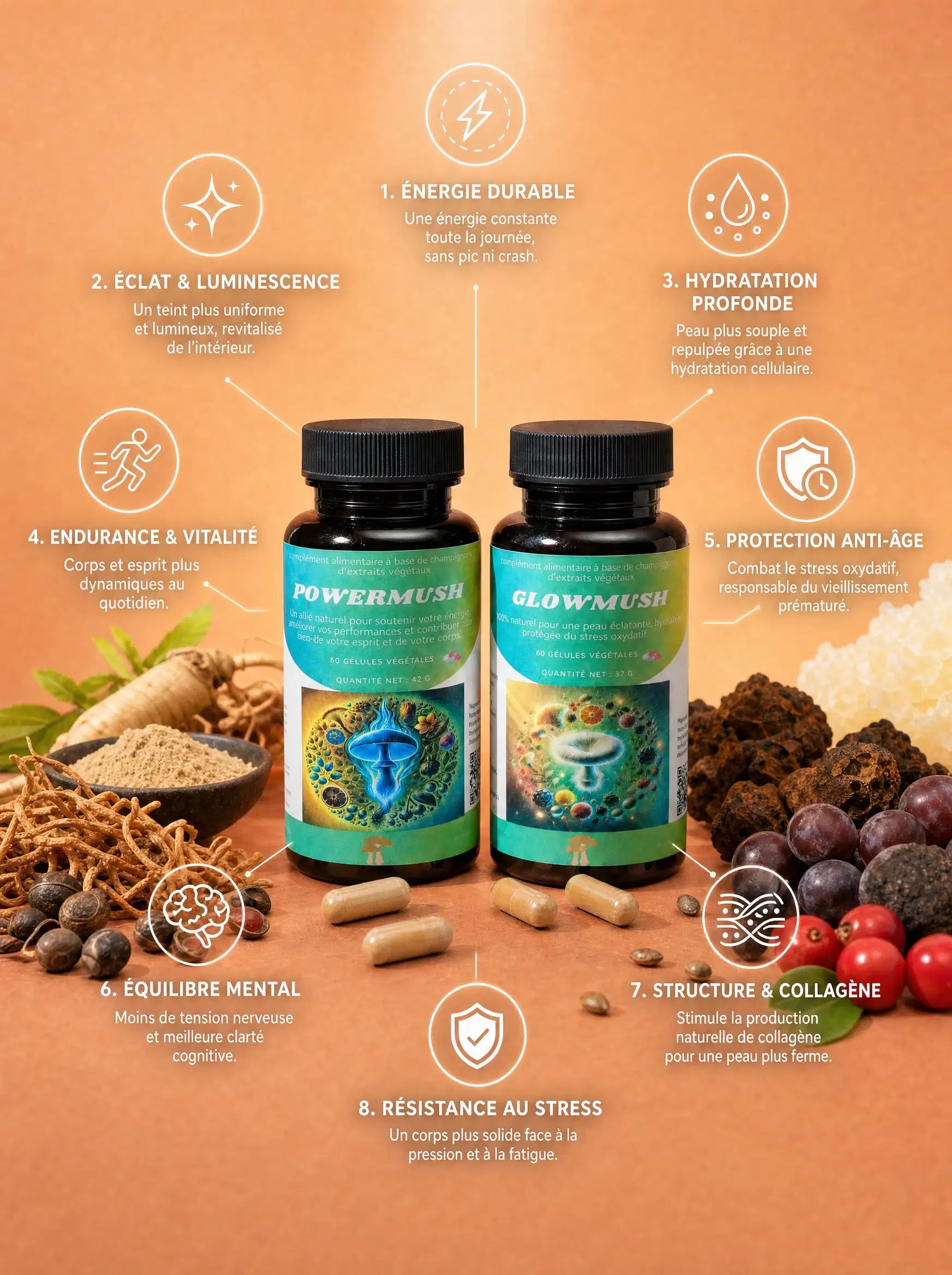 Infographie des bienfaits du Pack Vitalité Sublime